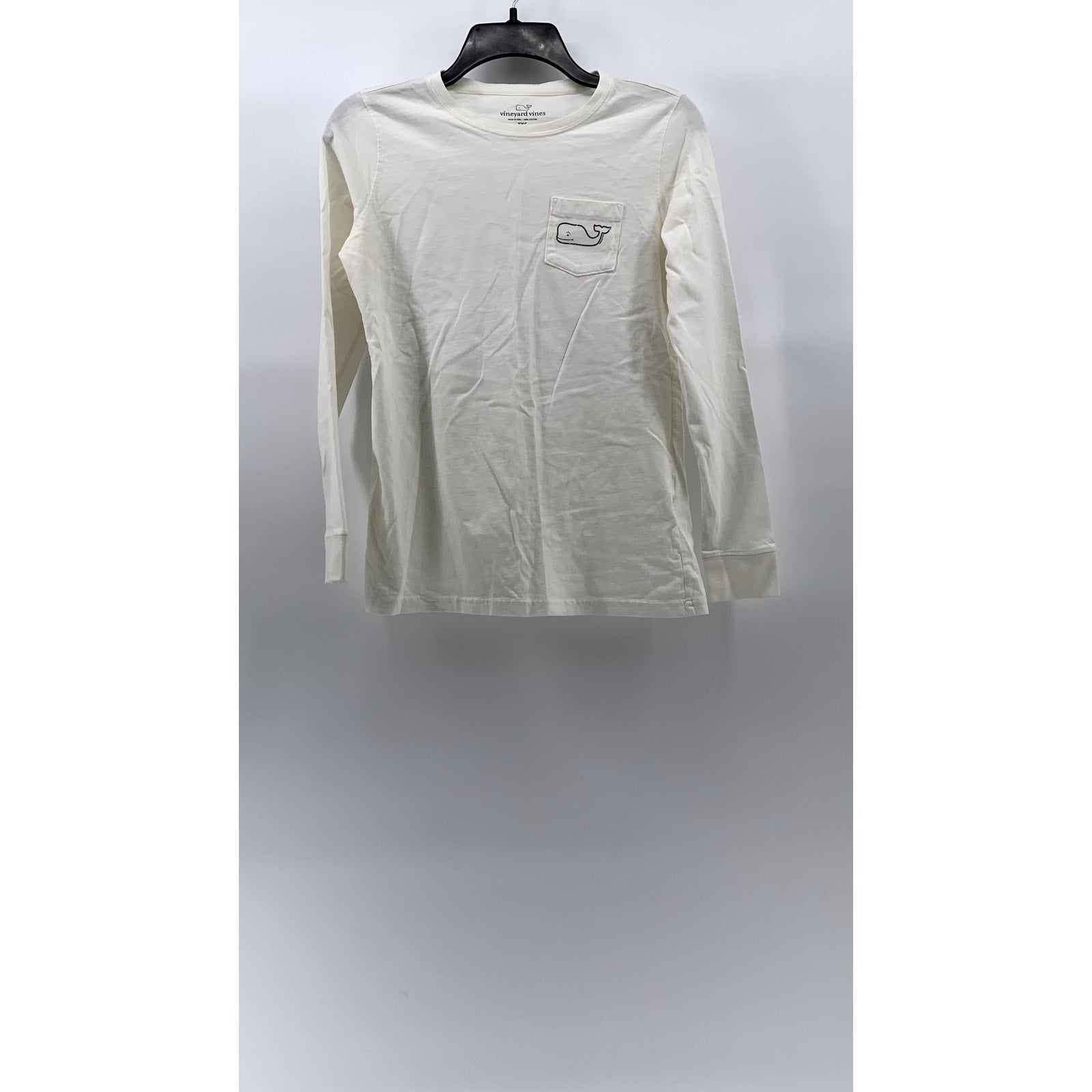 VINEYARD VINES Women’s White Crewneck Logo Long Sleeve T-Shirt SZ 2XS