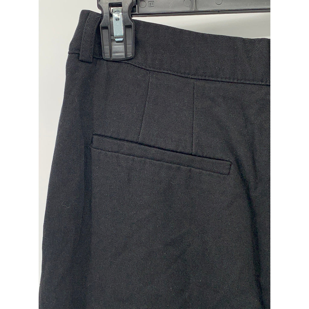 ZARA Women's Black Solid Pleated Slim-Leg High-Waist Pants SZ XS