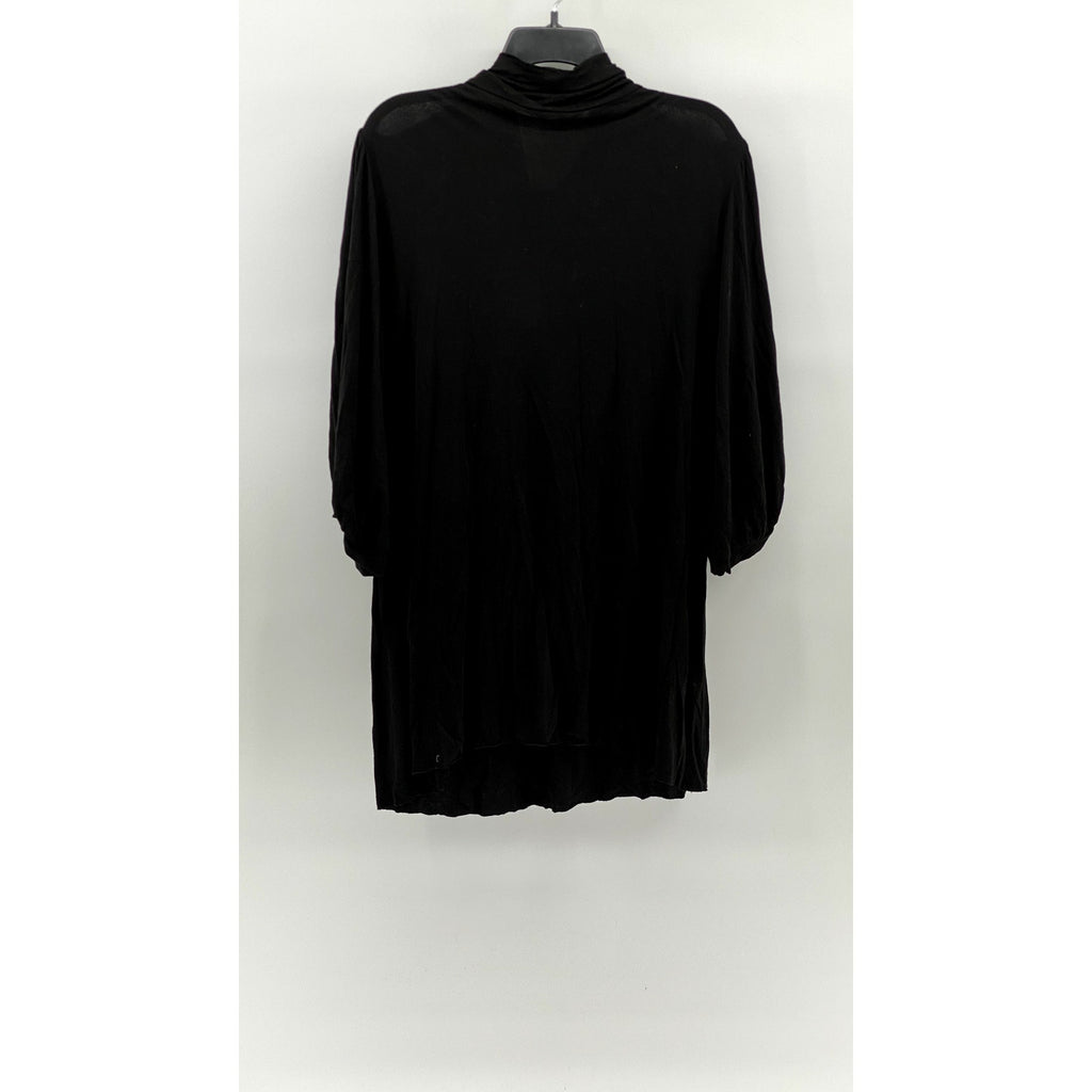 TWELFTH STREET BY CYNTHIA VINCENT Women's Black Textured Turtleneck Top SZ L