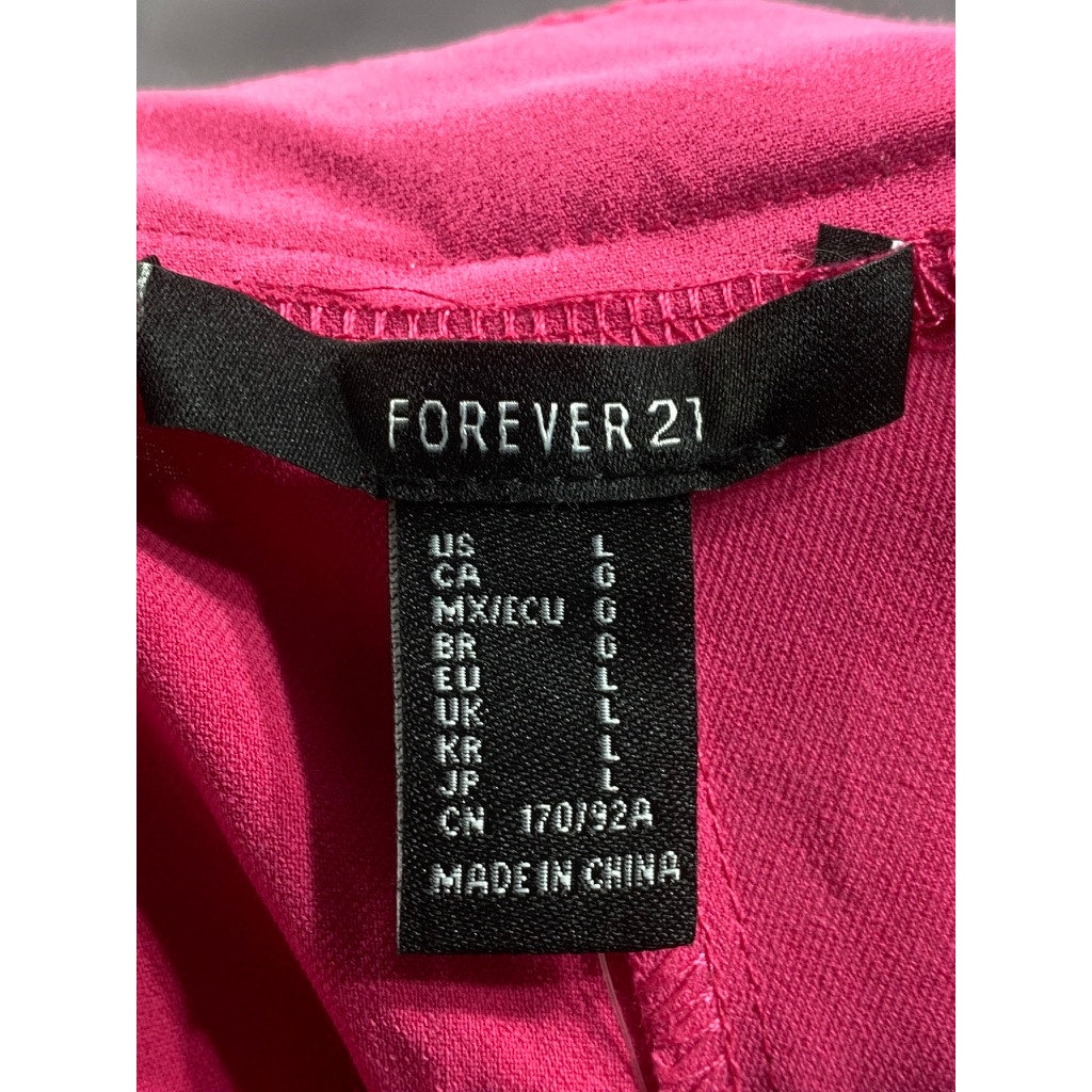 FOREVER 21 Women’s Fuchsia Long Wide-Leg Pant SZ L