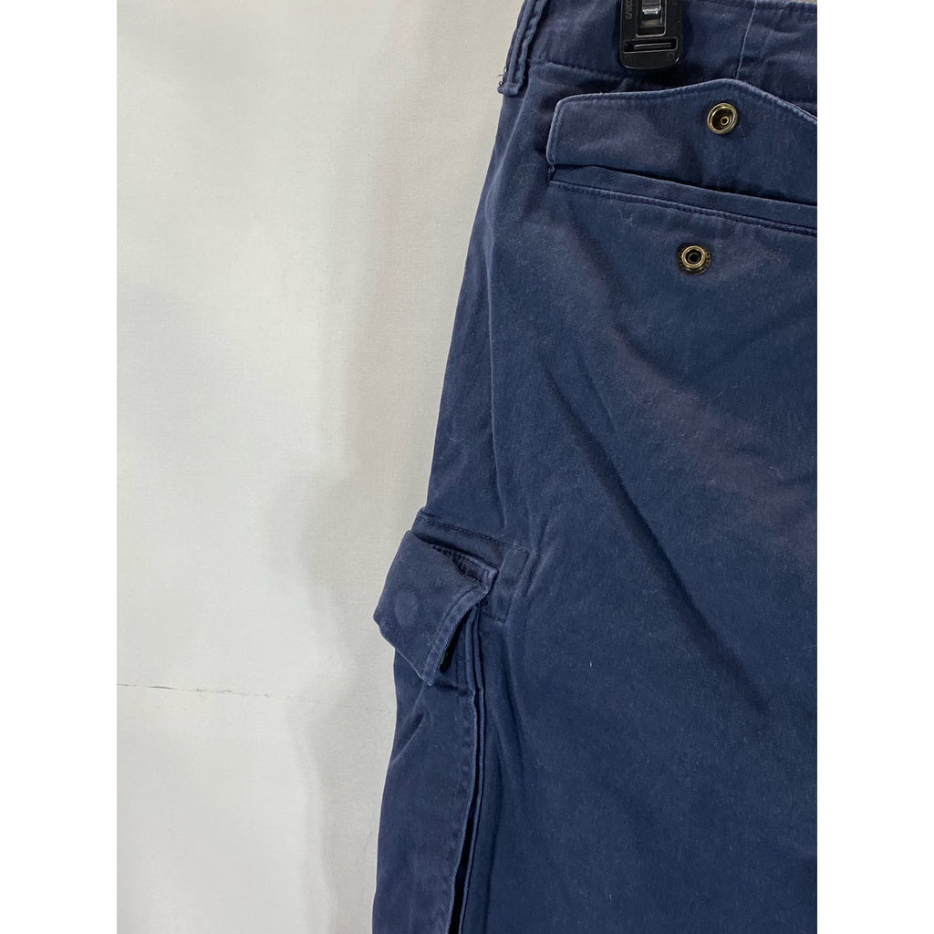 LANDS' END Men's Navy Traditional-Fit Cargo Shorts SZ 40