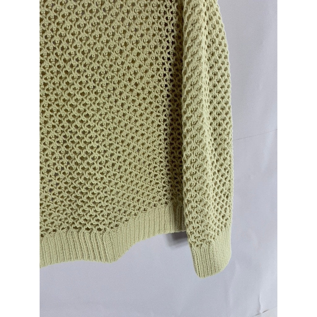 RITA ORA X PRIMARK Women's Tan Crochet Knit Crewneck Regular Fit Sweater SZ XL