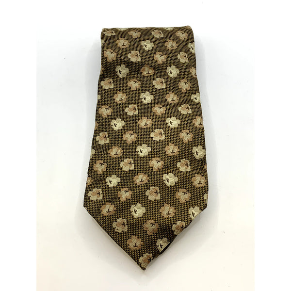 AMERICAN OUTPOST Men's Brown Vintage Embroidered Floral Print Tie