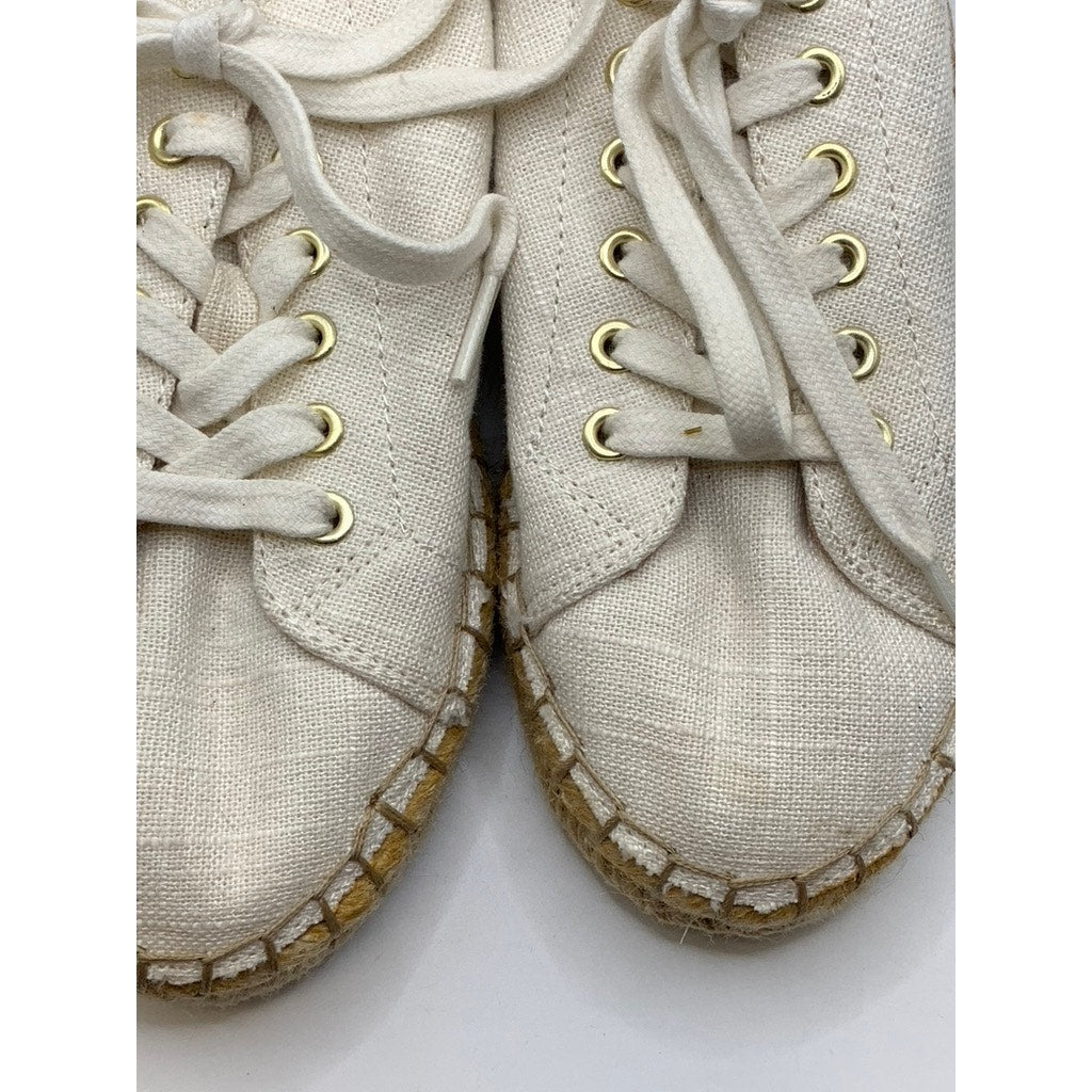 LIZ CLAIBORNE Women's White Textured Leckie Espadrille Sneakers SZ 7