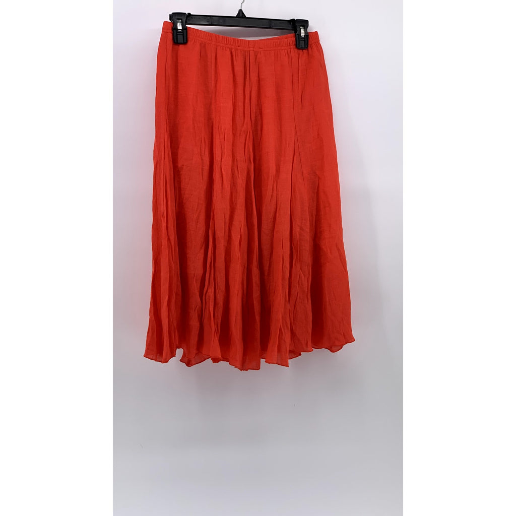 ZAC & RACHEL Women's Orange A-Line Elastic Waist Midi Skirt SZ S