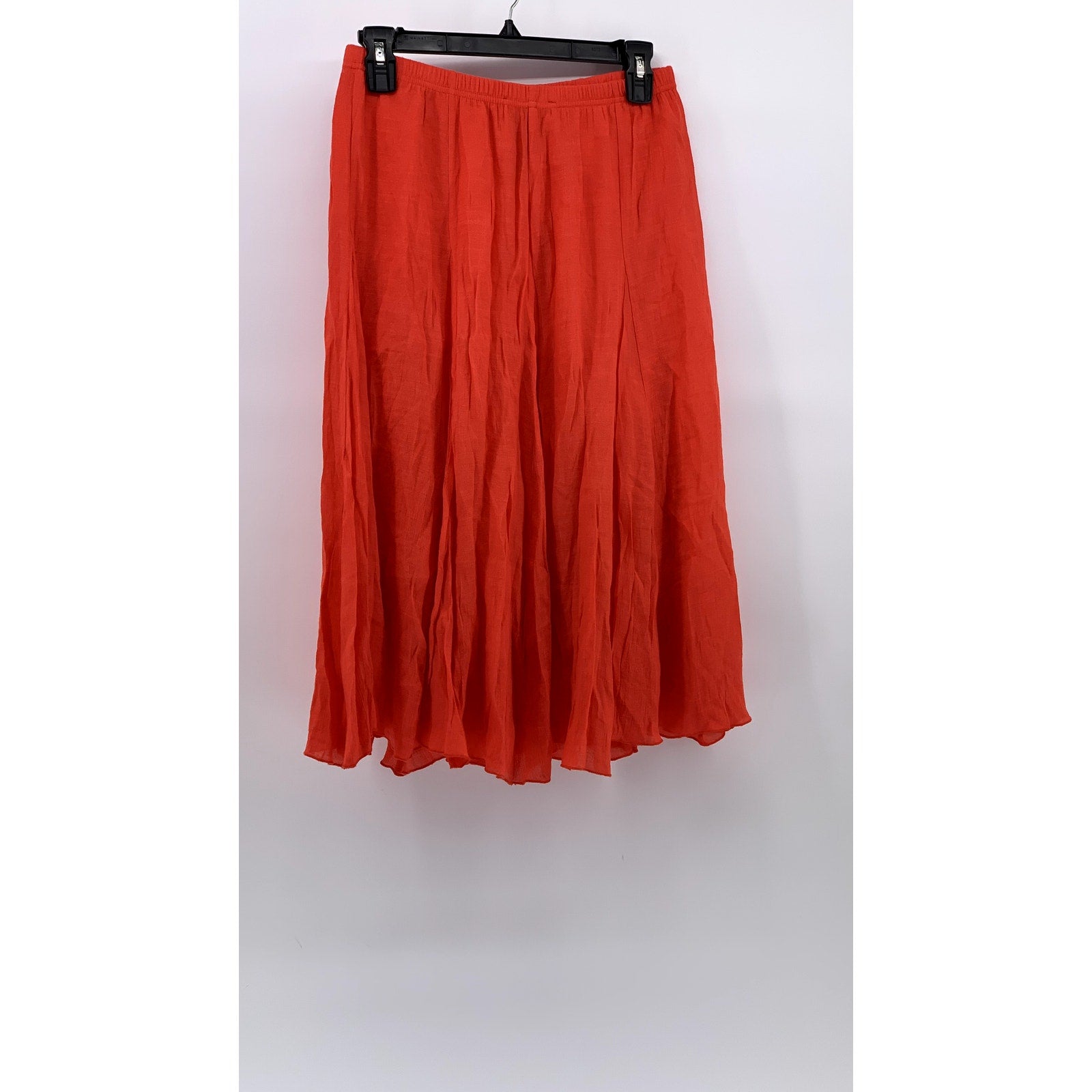 ZAC & RACHEL Women's Orange A-Line Elastic Waist Midi Skirt SZ S