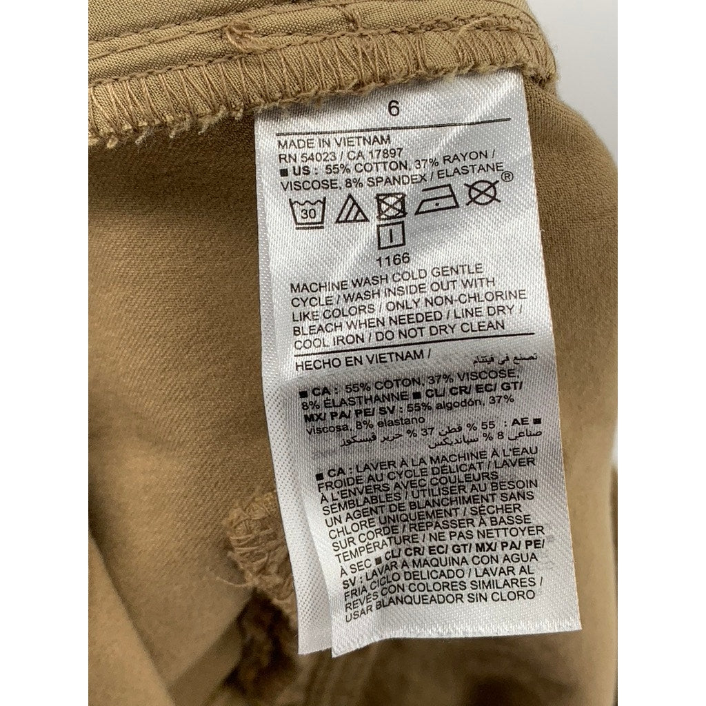 OLD NAVY Women's Tan Teakwood High-Rise Pixie Skinny Pants SZ 6