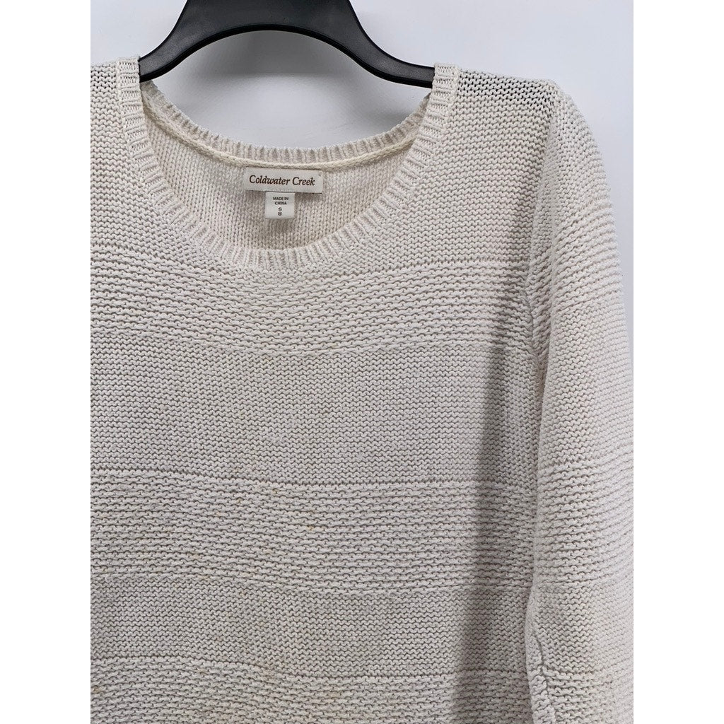 COLDWATER CREEK Women's Beige Knit Crewneck Sweater SZ S