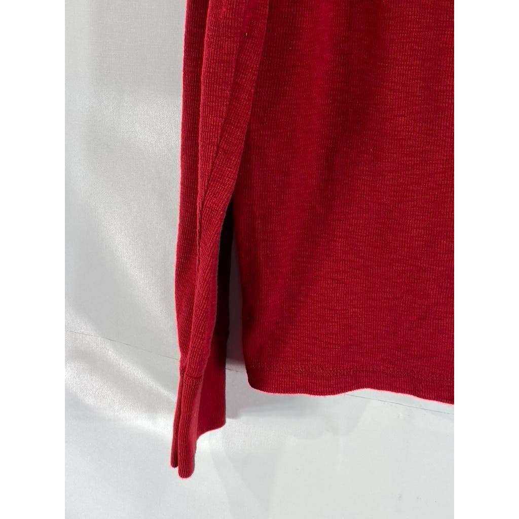 AMERICAN EAGLE OUTFITTERS Men's Red Graphic Waffle-Knit Vintage-Fit T-Shirt SZ L