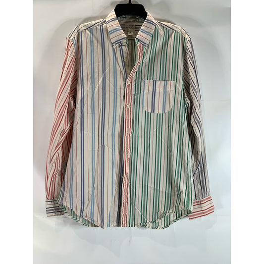 J. CREW Men's Multicolor Stripe Organic Cotton Classic-Fit 100's 2-Ply Shirt SZM