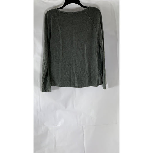 AMERICAN GIANT Women's Light Gray Casual Crewneck Long Sleeve Top SZ L