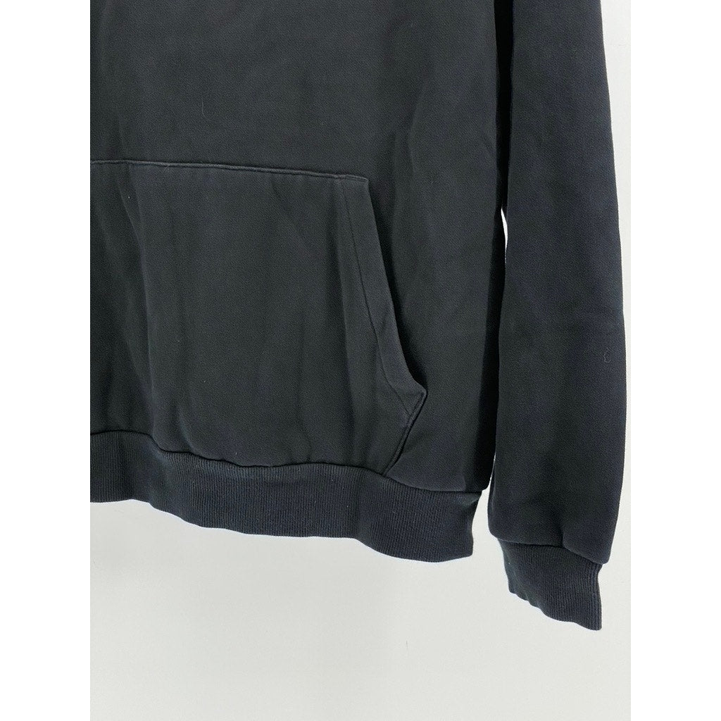 PUMA Men's Black Embossed Logo Pullover Hoodie SZ L