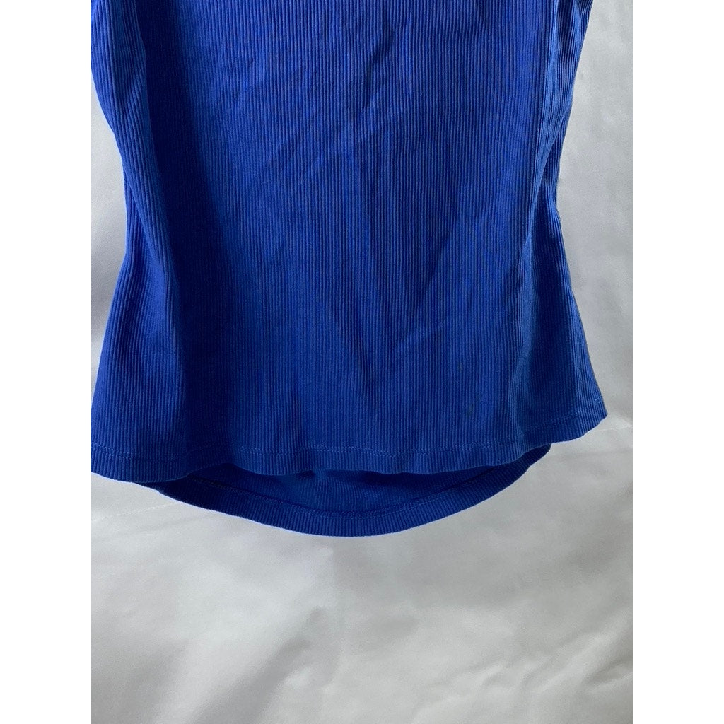 EVERLANE Women's Dark Blue Crewneck Ribbed Cutout Tank Top SZ XS