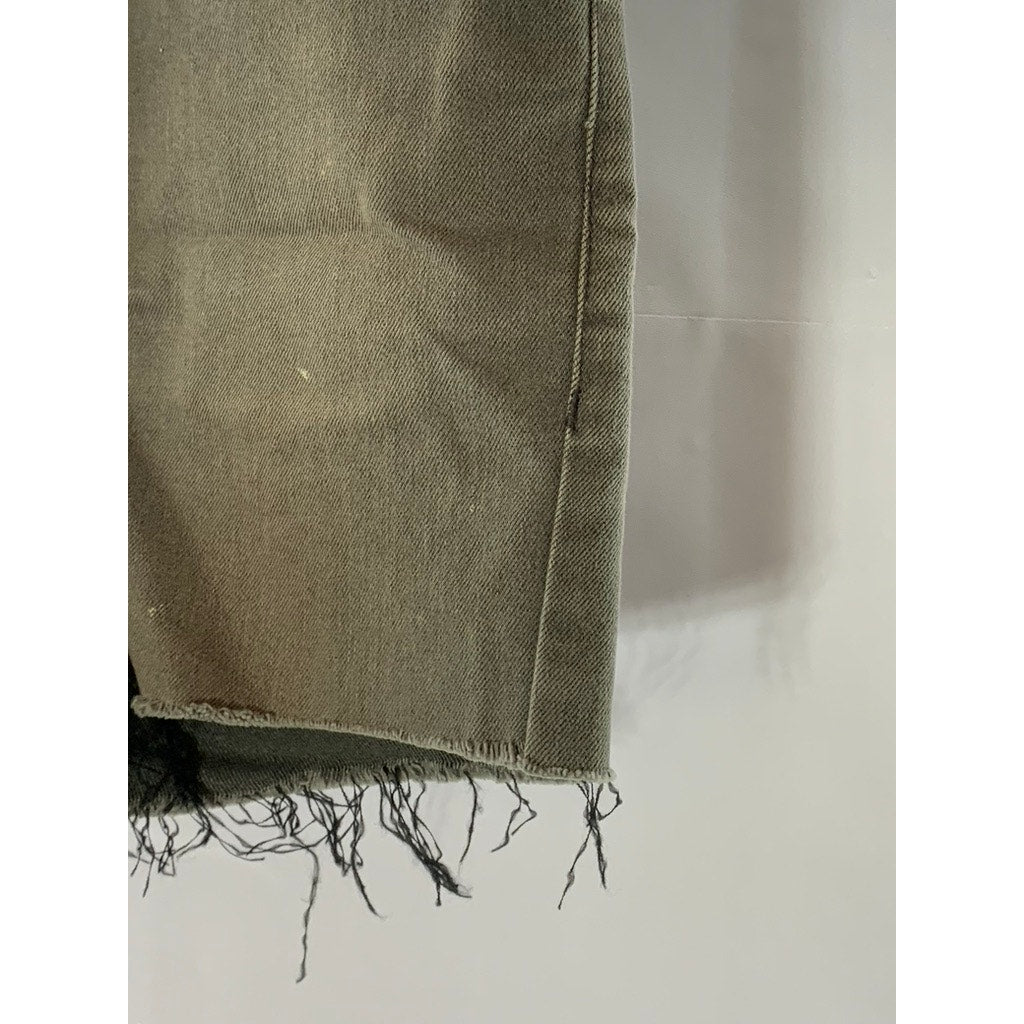 LEVI'S Women's Washed Black 511 Slim-Fit Raw-Hem Cutoff Shorts SZ 18