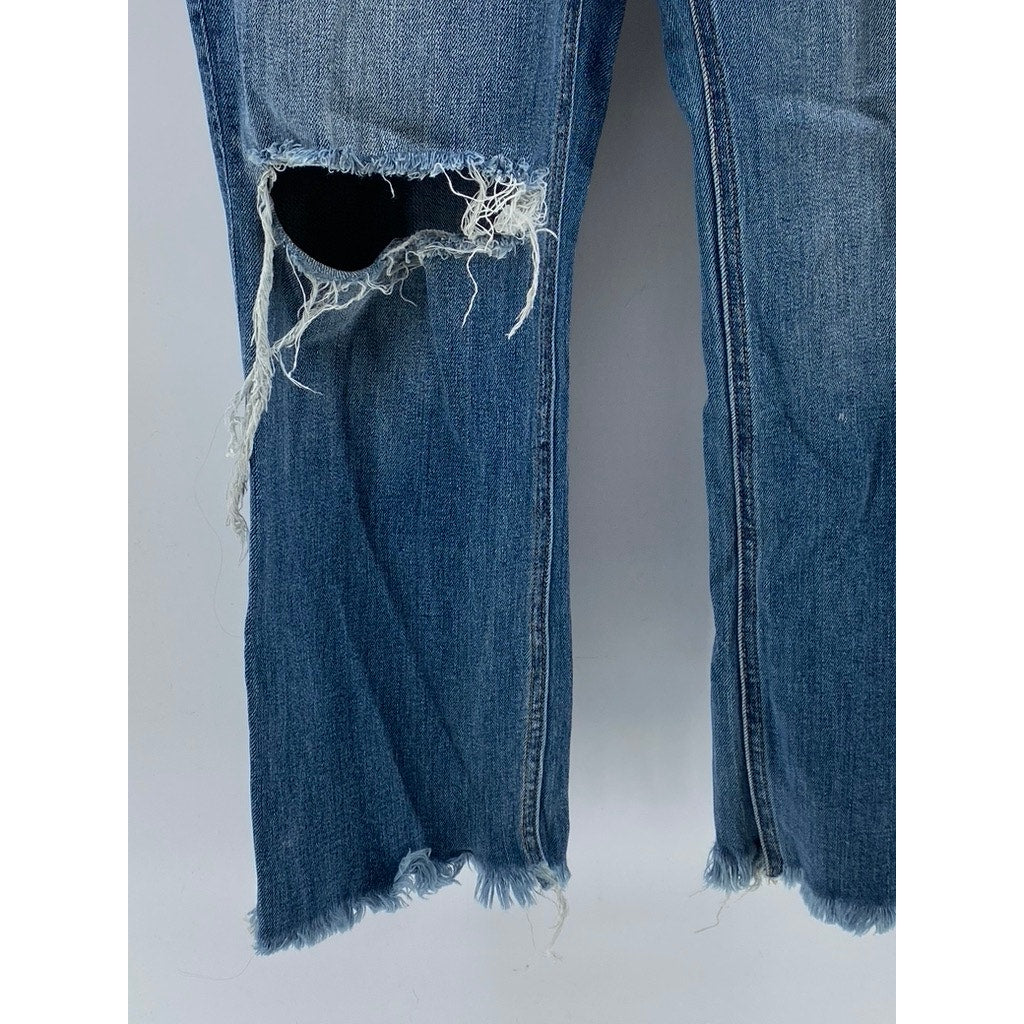 FLYING MONKEY Women's Medium Wash Blue Distressed Super High-Rise Jean SZ 25