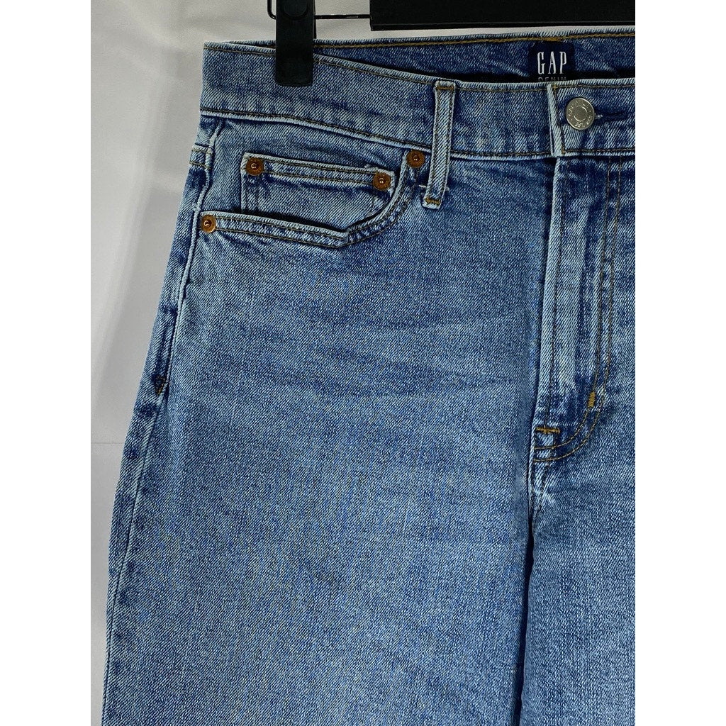 GAP DENIM Women's Medium Indigo High-Rise Straight-Leg Five-Pocket Jean SZ 28
