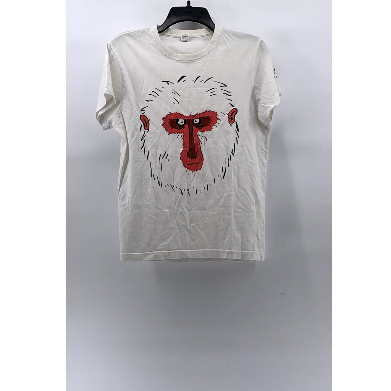 ROLY Men's White Bamboo Head Graphic Crewneck Short Sleeve Casual T-Shirt SZ M