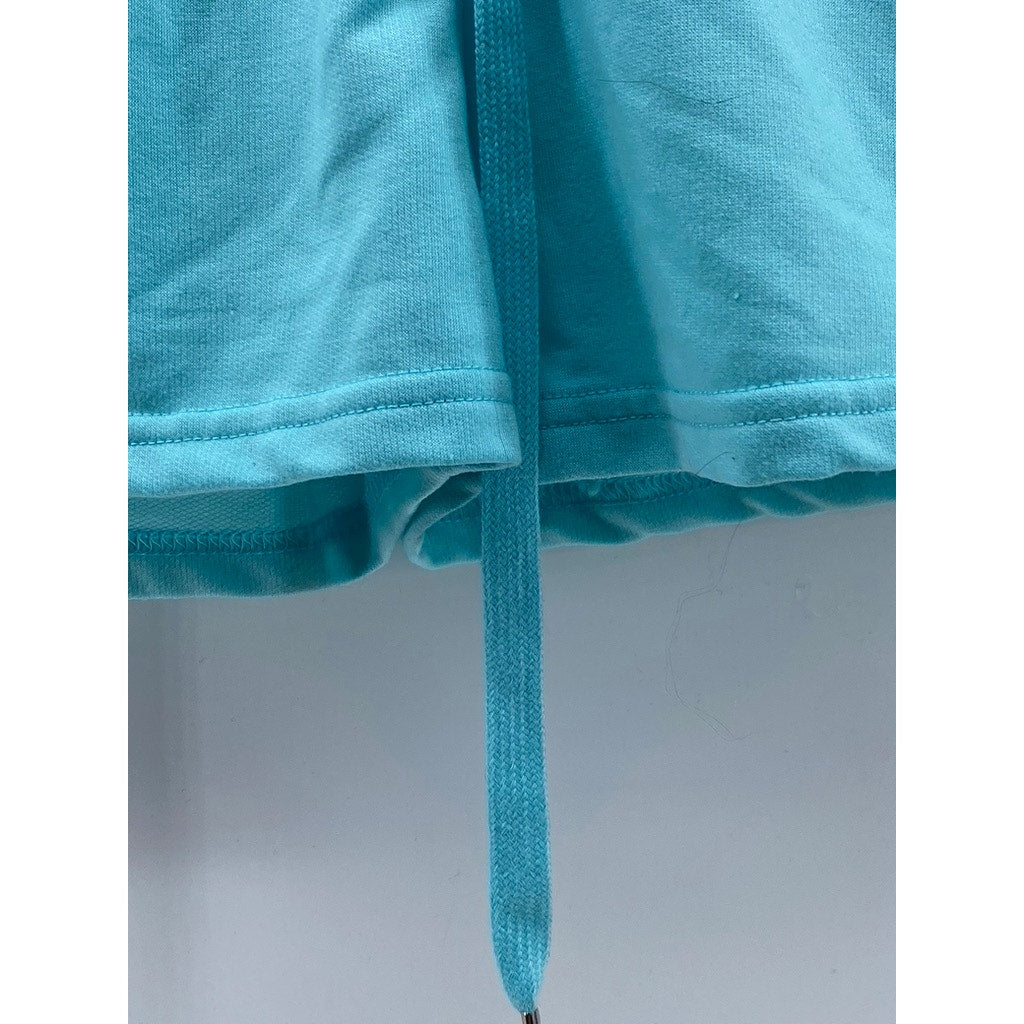 UNBRANDED Women's Light Blue Drawstring Casual Pull-On Shorts SZ S