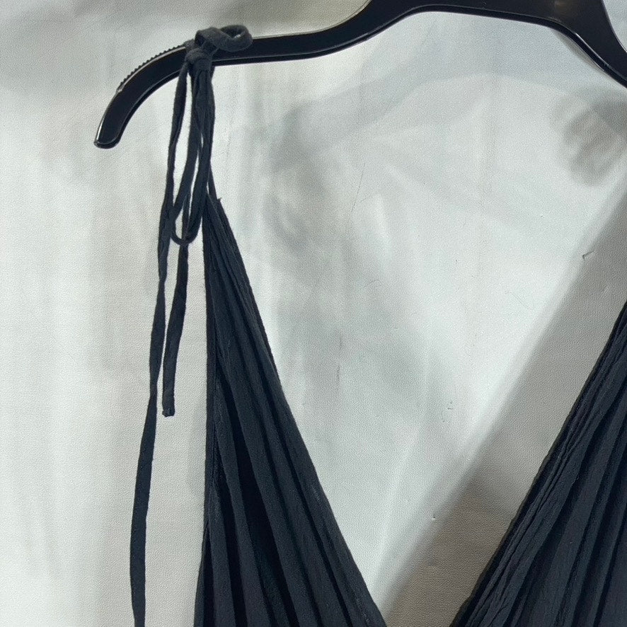 UNBRANDED Women's Black Sleeveless Plunge V-Neck Jumpsuit SZ M