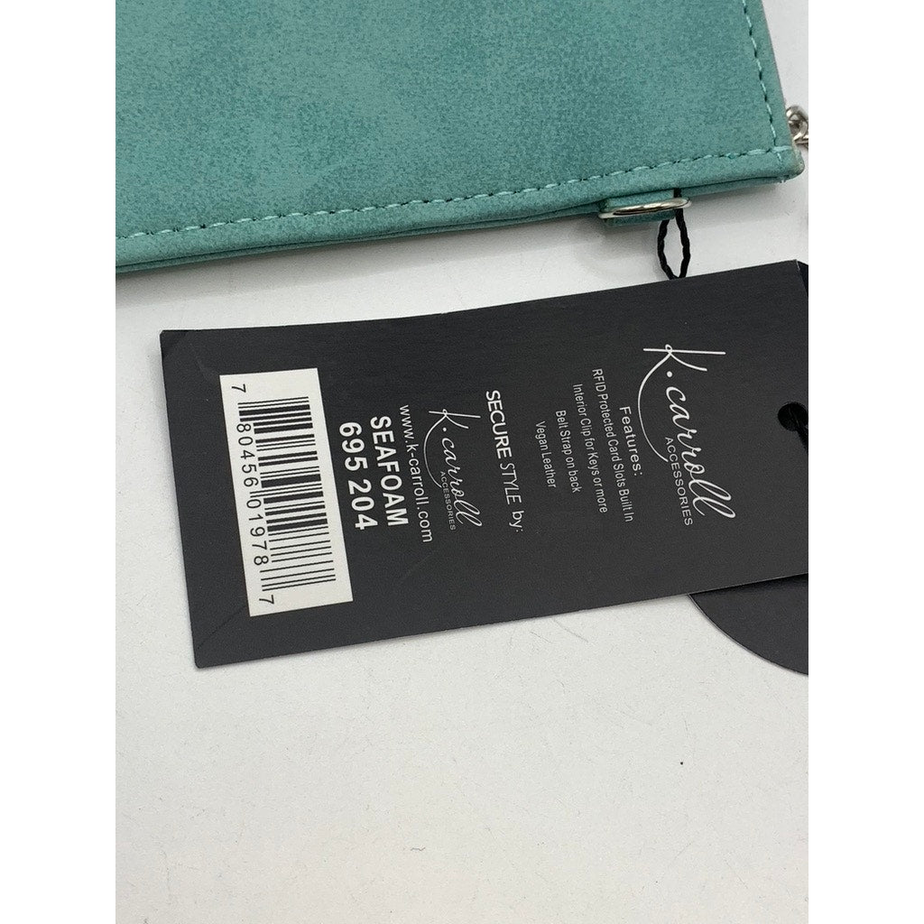 K.CARROLL ACCESSORIES Women's Teal Faux Leather Small Card Bag SZ OS