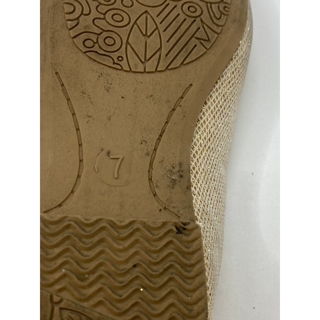 UNBRANDED Toddler Girls' Gold Metallic Faux Pearl & Rhinestone Mary Jane SZ 7