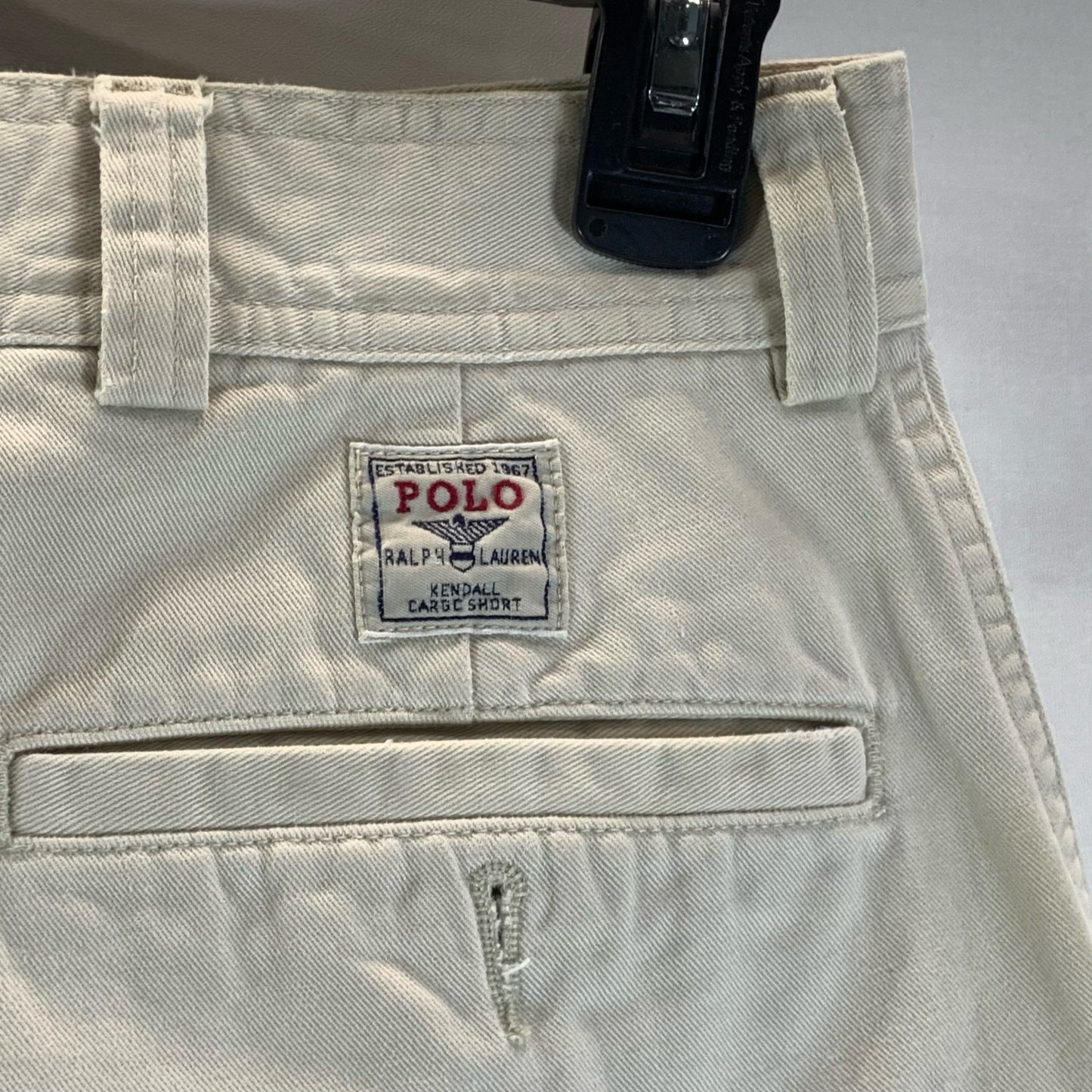 POLO By RALPH LAUREN Men's Beige Regular-Fit Straight Cargo Shorts SZ 36