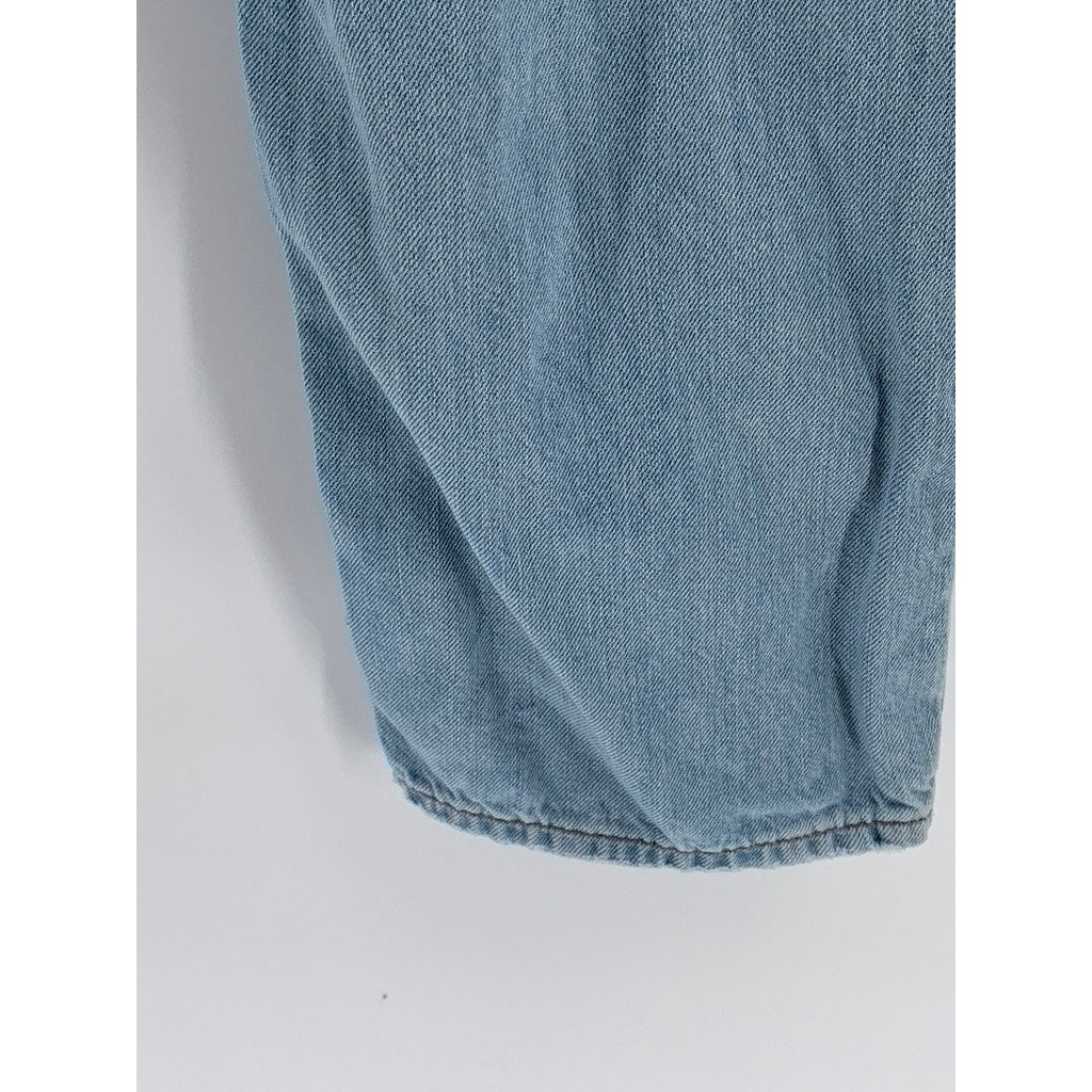 MADEWELL Women's Light Wash Distressed Low-Slung Straight Jeans SZ 24