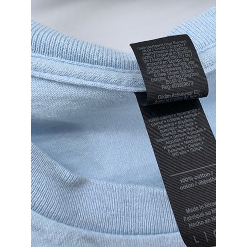GILDAN Men’s Light Blue Graphic Short Sleeve T-Shirt SZ L