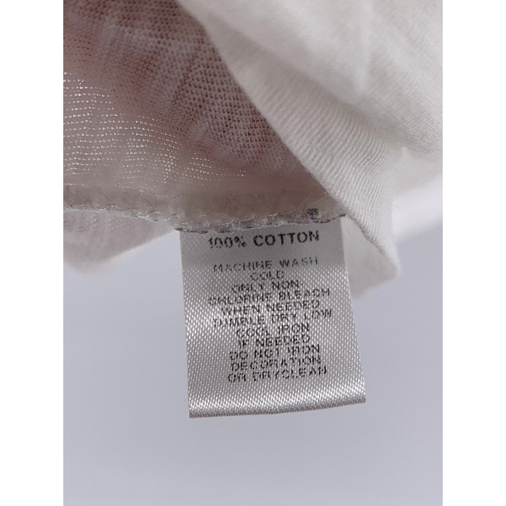LOFT OUTLET Women's White Solid V-Neck Short Sleeve Casual Top SZ M