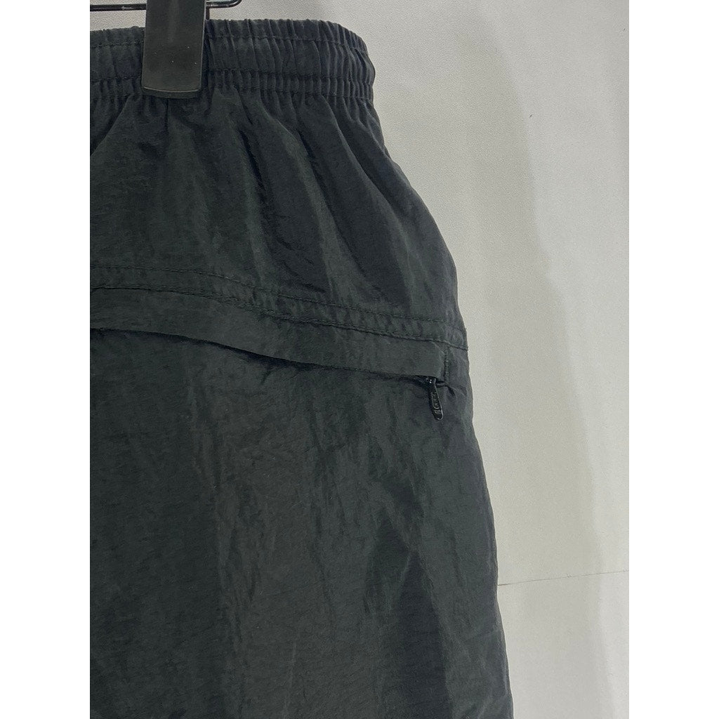 NIKE Men's Vintage Black Solid Nylon Zipper-Hem Outdoor Jogger Pull-On Pant SZ L