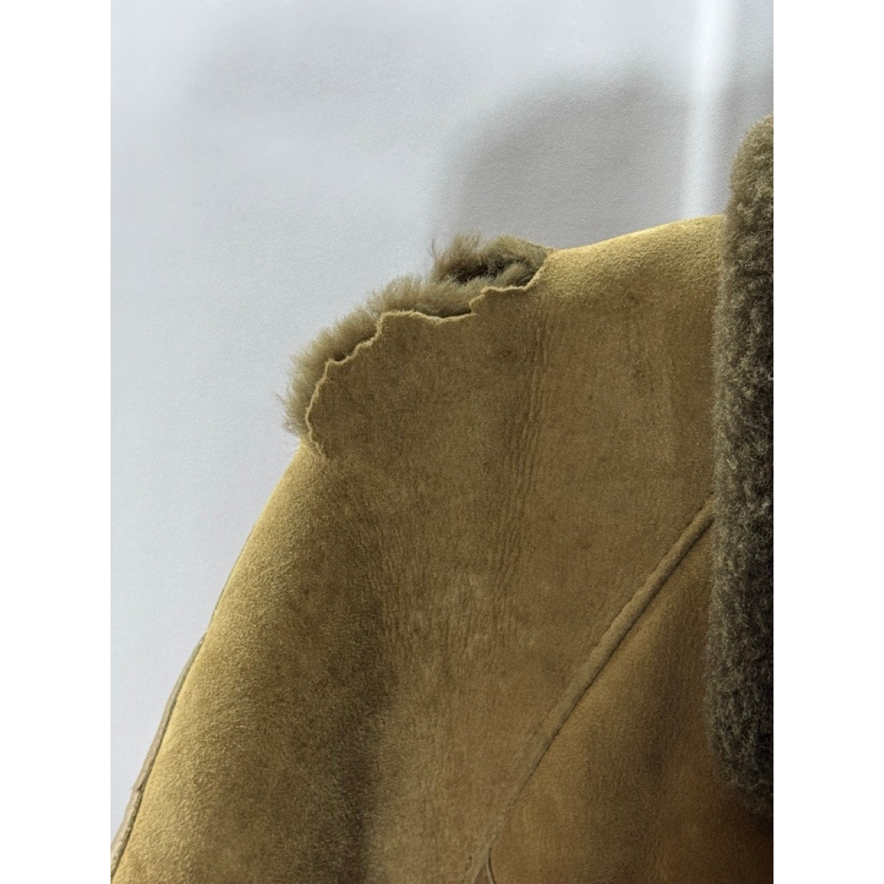 VINTAGE Women's Brown/Tan Shearling Leather Zip-Up Coat SZ M