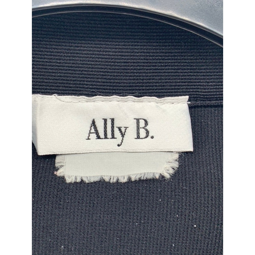 ALLY B Women's Black Zip-Up Long Sleeve Blazer SZ S