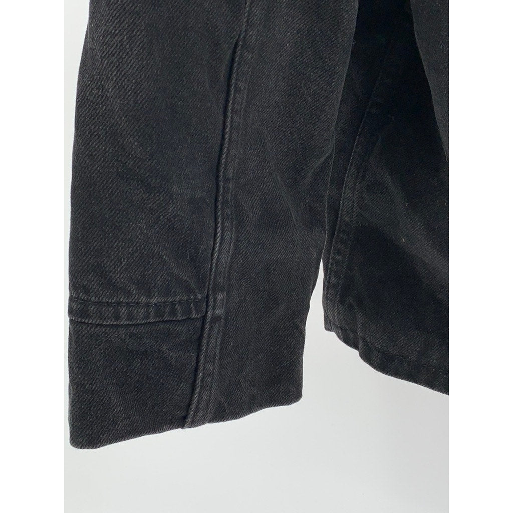 WOOD WOOD Men's Black Denim Button-Up Sherpa Lined Four Pocket Jacket SZ 40