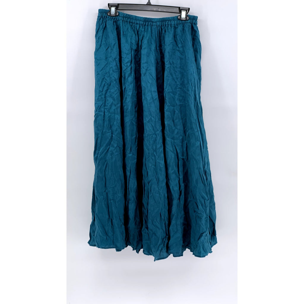 HILLARD & HANSON Women's Vintage Blue A-Line Maxi Skirt SZ S