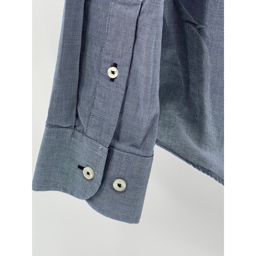 UNTUCKIT Men's Blue Regular Fit Monterra Button-Up Shirt SZ L