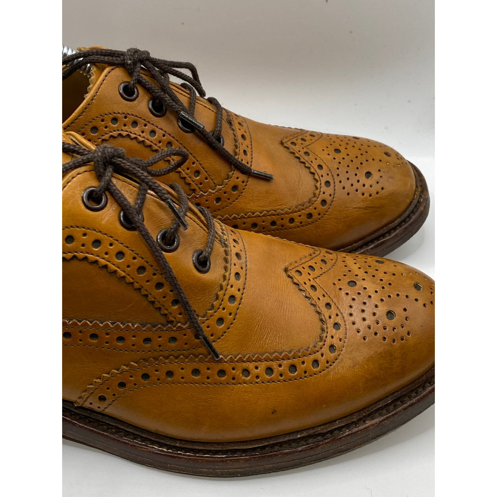 LOAKE 1880 Men's Brown Leather Ashby Wingtip Lace-Up Oxford Shoes SZ 8.5