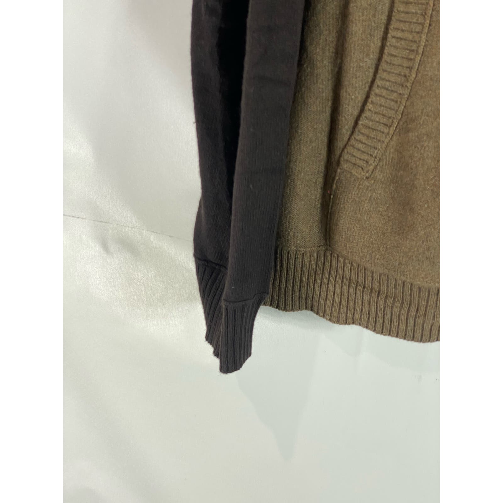 BANANA REPUBLIC Men's Brown Colorblock Luxury Blend Zip-Up Sweater SZ XL