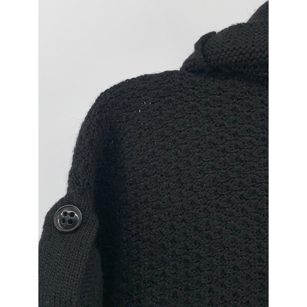 GENFINS COLLECTION Women's Black Knit Cowl-Neck Short Sleeve Top SZ 48(USXL)