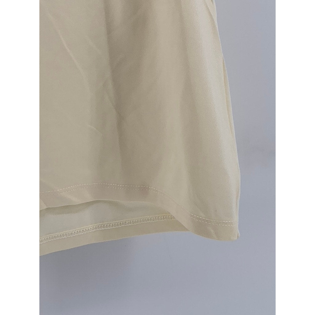 CHARTER CLUB Women's Cream Solid Scoop-Neck Lightweight Nylon-Blend Tank SZ XL