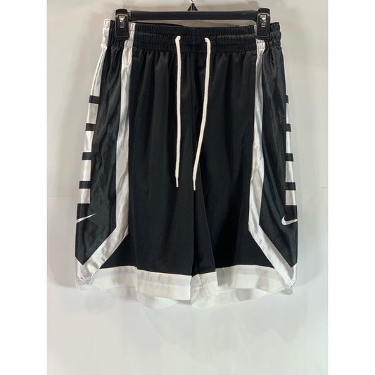 NIKE Men's Black/White Dri-Fit Drawstring Pull-On Elite Basketball Shorts SZ S