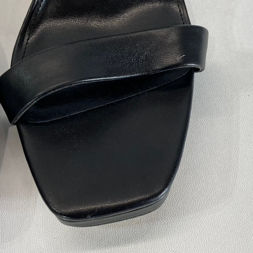 BCBGENERATION Women's Black Leather Cadence Ankle-Strap Platform Sandals SZ 10