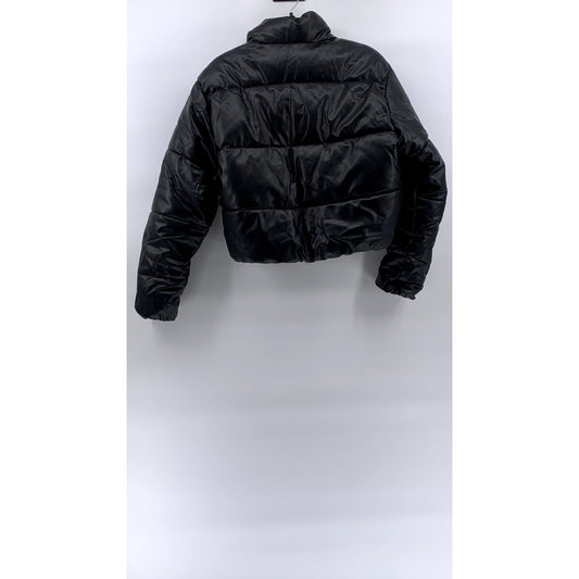 ZARA Women's Black Zip-Up Stand Collar Long Sleeve Puffer Jacket SZ XS
