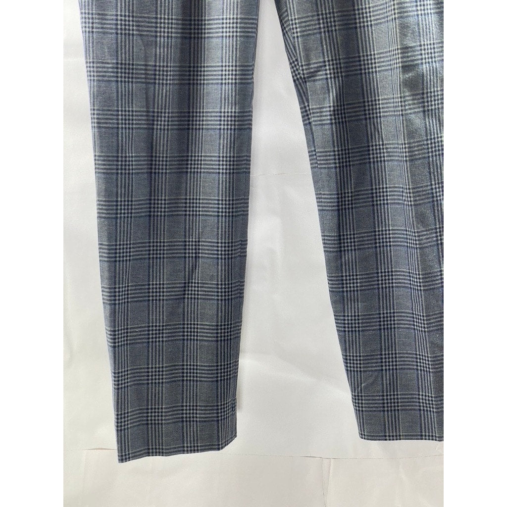 BANANA REPUBLIC Women's Blue Plaid Sloan Slim-Fit Ankle Pant SZ 6