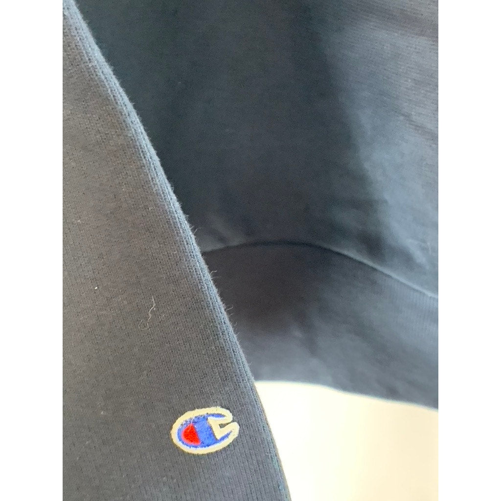 CHAMPION Men's Navy reverse Weave Gould Husky Graphic Pullover Hoodie SZ M