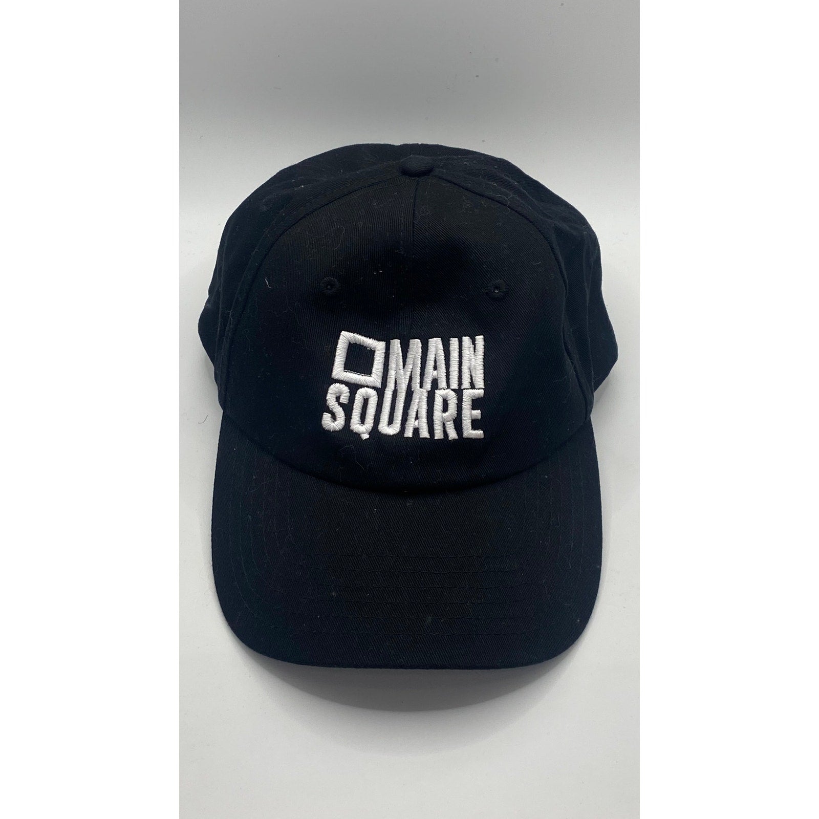 BEECHFIELD Men’s Black-White Embroidered Main Square Baseball Hat SZ OS