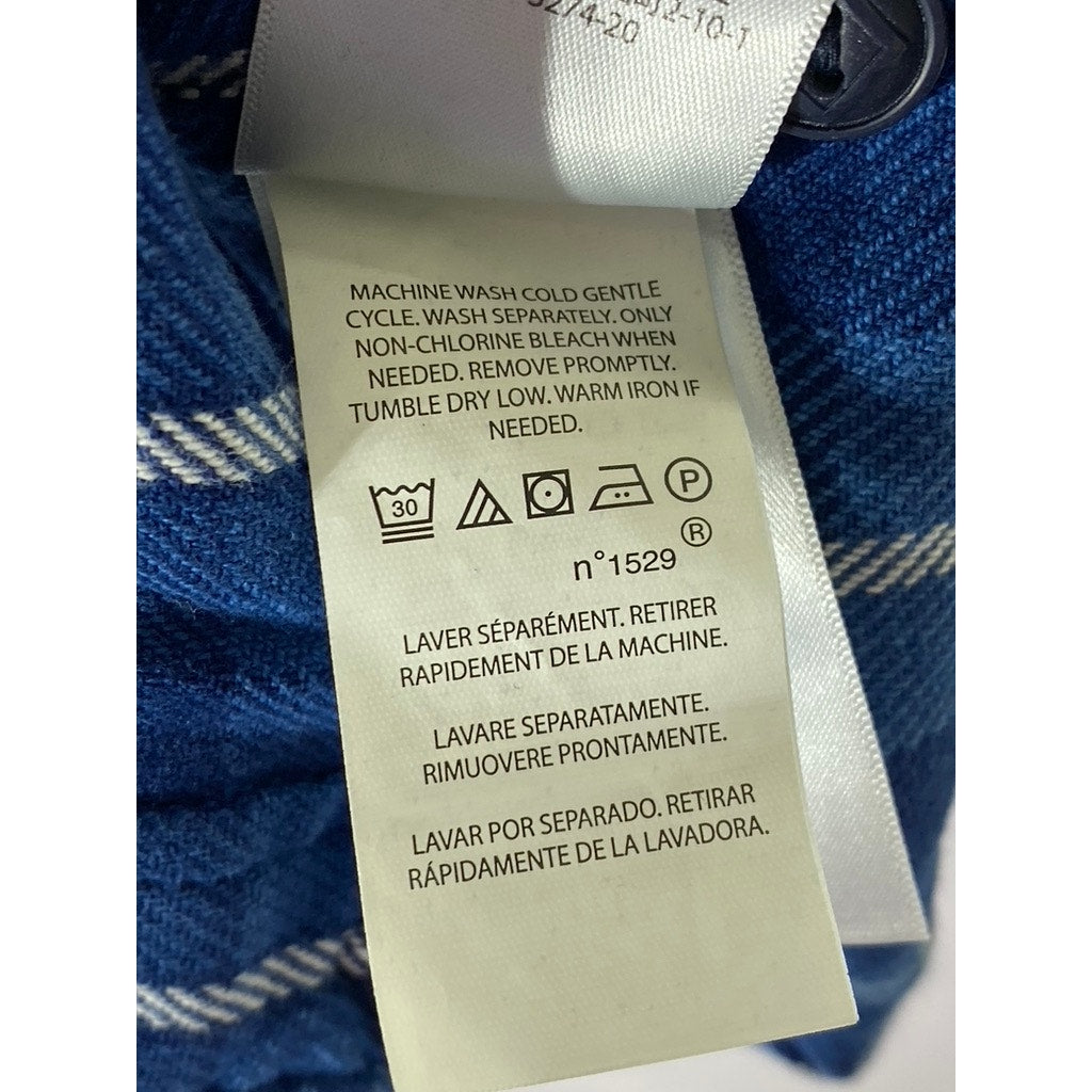 POLO RALPH LAUREN Men’s Blue Plaid Classic-Fit Button-Up Indigo Shirt SZ M