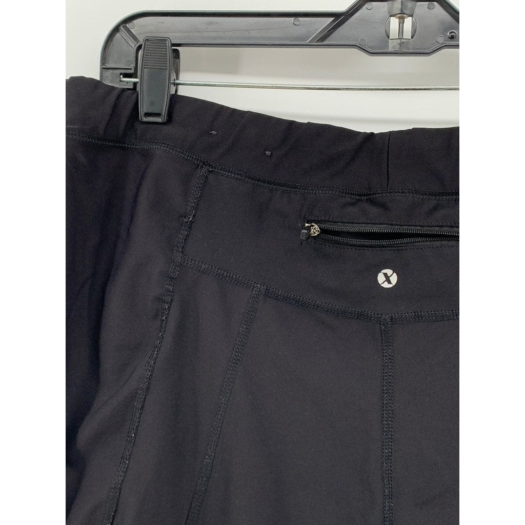 XERSION Women's Black Solid Capri Leggings SZ XL
