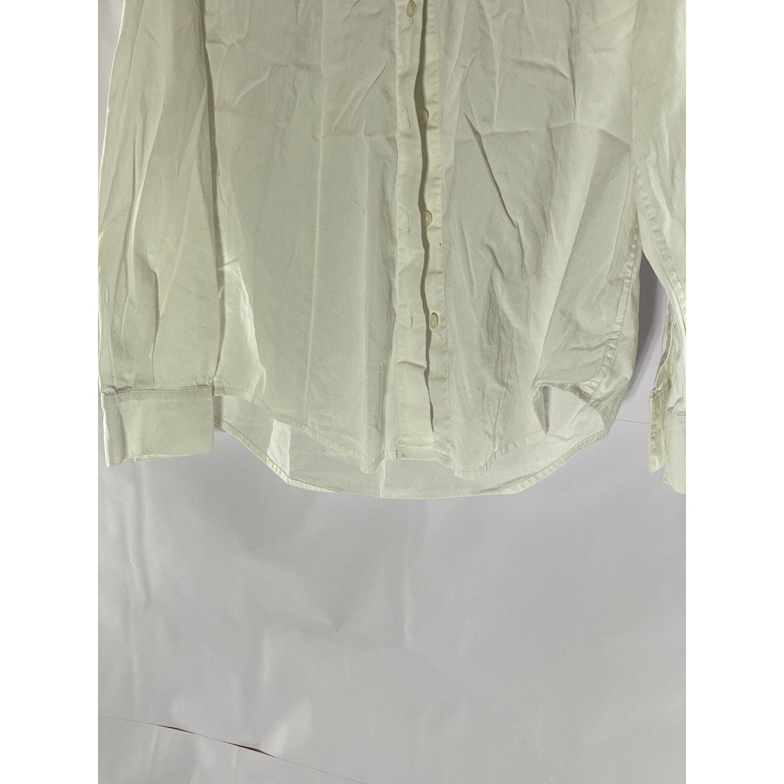 SUNDAY BEST Women's White Solid Button-Up Regular-Fit Long Sleeve Shirt SZ XS