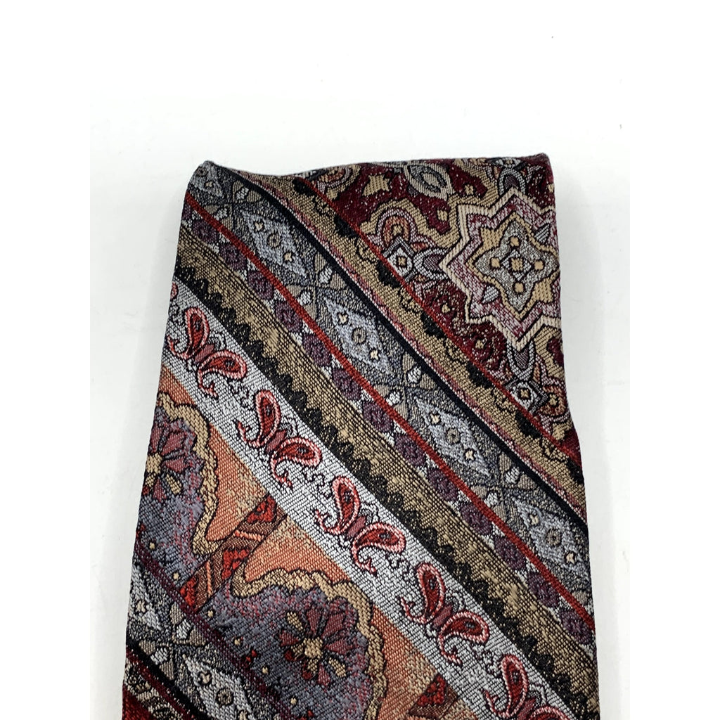 COUTURE By BELLA NOVA Men's Burgundy Embroidered Print Tie
