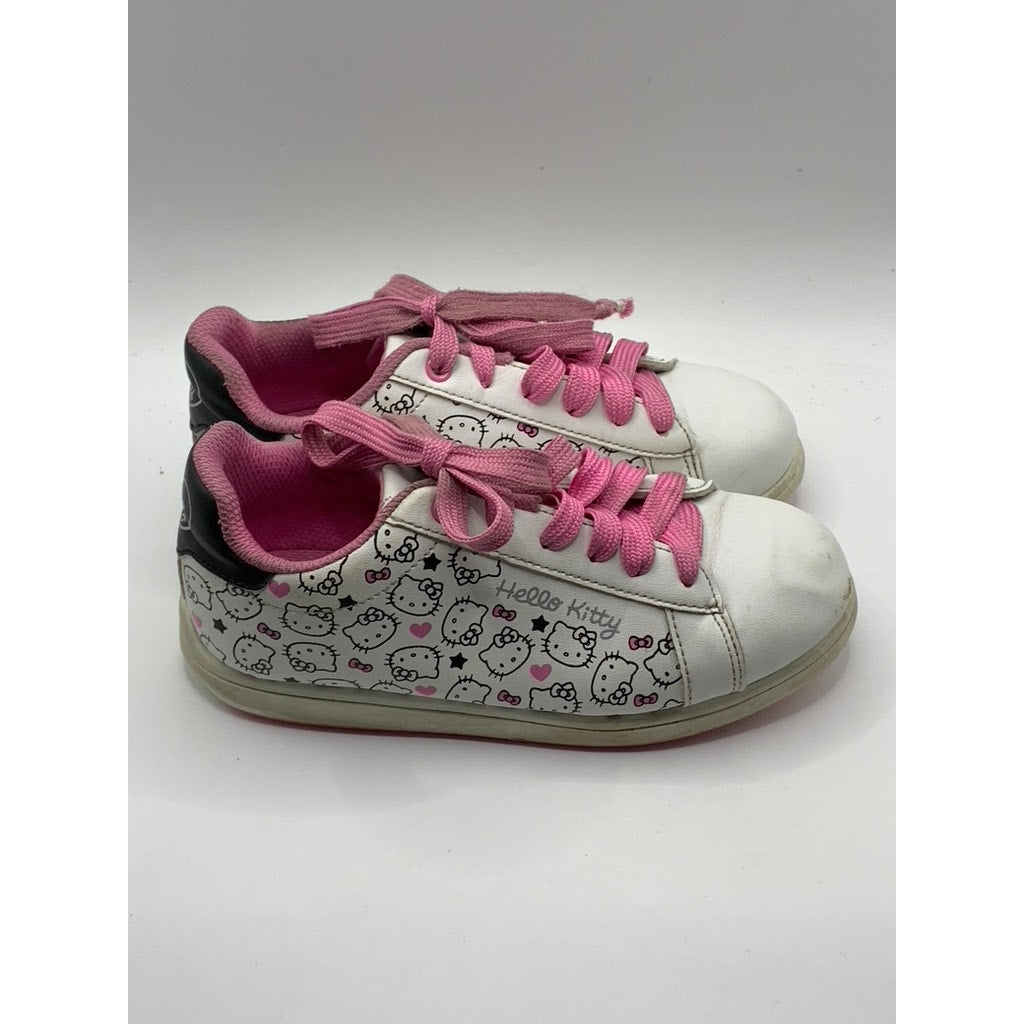 HELLO KITTY Girls' Pink-White Graphic Sneakers SZ 1